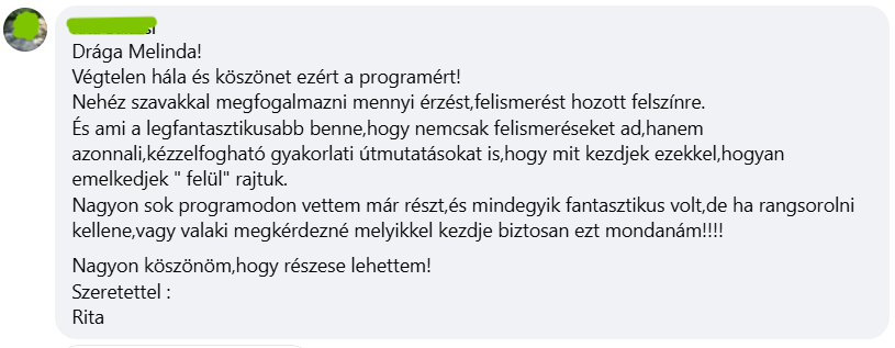 visszajelzés - Rita